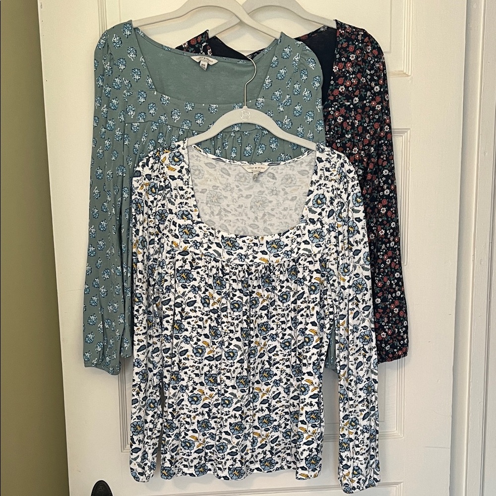 Lucky Brand Floral Print Women's Tops Set - Picture 3 of 4